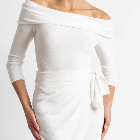Tropic of C White Wrap Skirt & Bodysuit Set (NWT) Cult Gaia x Reformation vibes - Picture 1 of 8